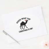 Sticker Ovale Devinez Quel Jour Est Noël ? Oui ! (Enveloppe)