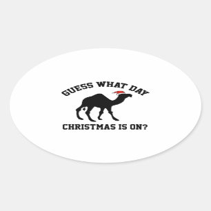 Sticker Ovale Devinez Quel Jour Est Noël ? Oui !