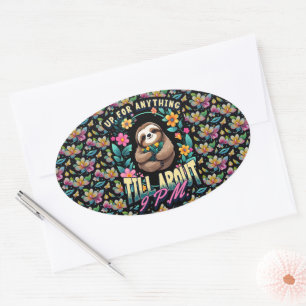 Sticker Ovale Devis Fantaisie sur toute l'impression
