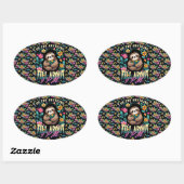 Sticker Ovale Devis Fantaisie sur toute l'impression (Feuille)