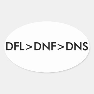 STICKER OVALE DFL > DNF > DNS