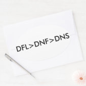 STICKER OVALE DFL > DNF > DNS (Enveloppe)
