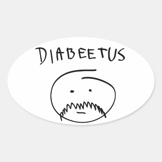 Sticker Ovale Diabeetus (Version d'esquisse) (Devant)
