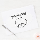 Sticker Ovale Diabeetus (Version d'esquisse) (Enveloppe)