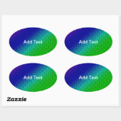 Sticker Ovale Diag Arc-en-ciel - Paramètre floral bleu vert (Feuille)