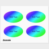 Sticker Ovale Diagonale arc-en-ciel bleu à vert (Feuille)