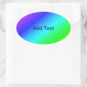 Sticker Ovale Diagonale arc-en-ciel bleu à vert (Sac)