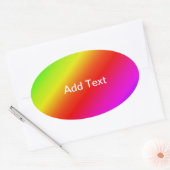 Sticker Ovale Diagonale arc-en-ciel rouge à vert (Enveloppe)