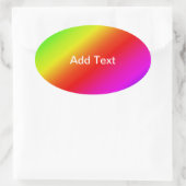 Sticker Ovale Diagonale arc-en-ciel rouge à vert (Sac)