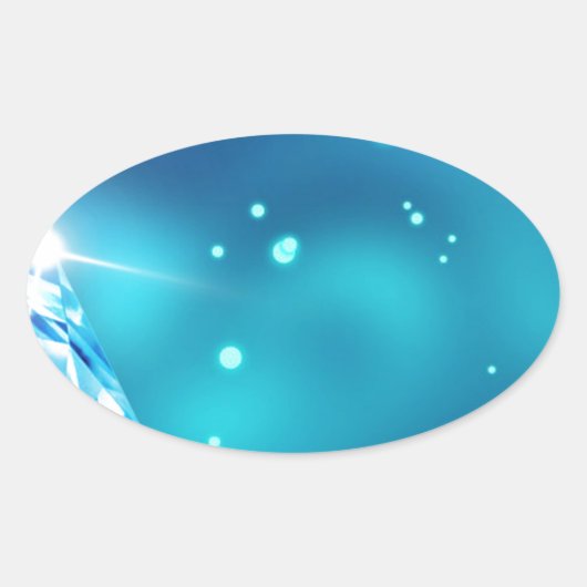 Sticker Ovale diamant bleu (Devant)