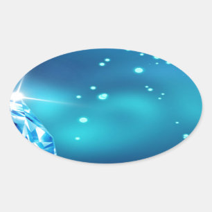 Sticker Ovale diamant bleu