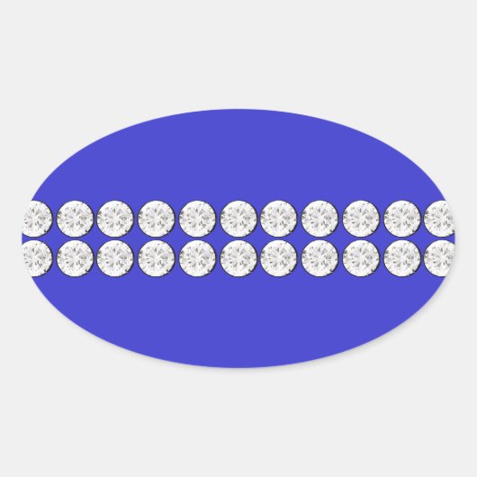 Sticker Ovale Diamant bleu royal (Devant)