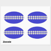 Sticker Ovale Diamant bleu royal (Feuille)