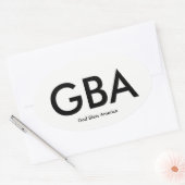 Sticker Ovale Dieu bénisse l'Amérique (Enveloppe)