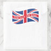 Sticker Ovale Dieu sauve le roi avec Union Jack (Sac)