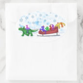 Sticker Ovale Dinosaure Sleigh Ride (Sac)