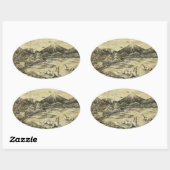 Sticker Ovale Dinosaures (Feuille)