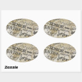 Sticker Ovale diplôme (Feuille)