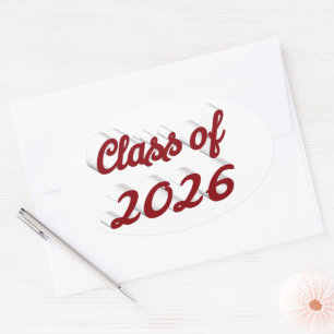 Sticker Ovale Diplômé de 2026 graduation en écriture bourguignon
