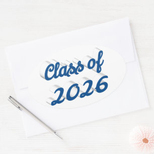 Sticker Ovale Diplômé de la promotion 2026 écriture bleue