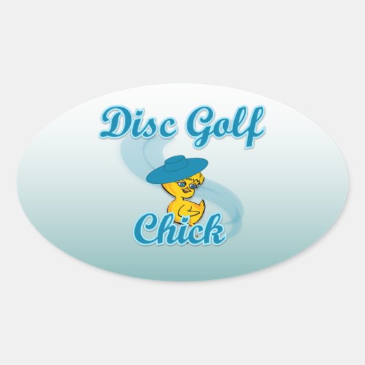 Sticker Ovale Disc Golf Chick #3 (Devant)