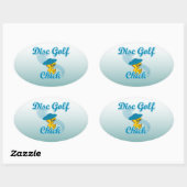 Sticker Ovale Disc Golf Chick #3 (Feuille)