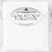 Sticker Ovale Disparu mais pas oublié - Clair (Sac)