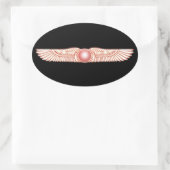 Sticker Ovale Disque sumérien de Sun à ailes par Anunnaki (Sac)