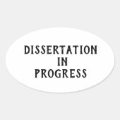 Sticker Ovale Dissertation en cours (Devant)