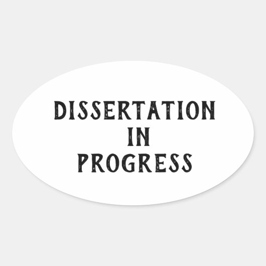 Sticker Ovale Dissertation en cours (Devant)