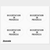 Sticker Ovale Dissertation en cours (Feuille)