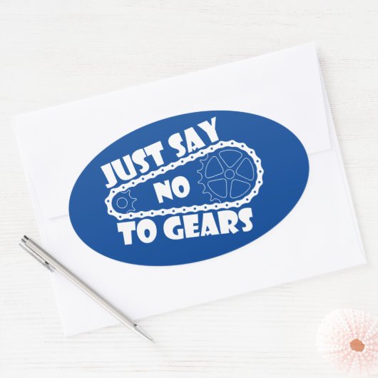 Sticker Ovale Dites Non Aux Engrenages (Enveloppe)