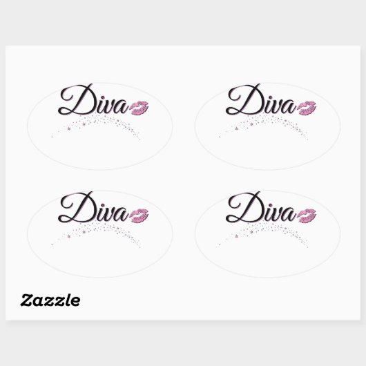 Sticker Ovale Diva (Feuille)