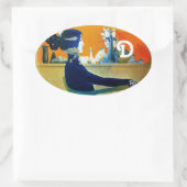 STICKER OVALE DIVA EN BLEU, MONOGRAMME DE MODE BEAUTÉ (Sac)