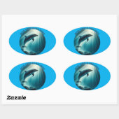 Sticker Ovale Dive Deep Live Dolphin gratuit (Feuille)