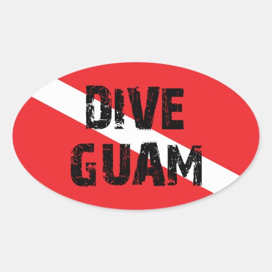 Sticker Ovale Dive Guam (Devant)
