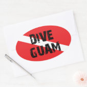 Sticker Ovale Dive Guam (Enveloppe)