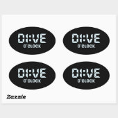 Sticker Ovale Dive O'Clock (Feuille)