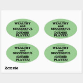 Sticker ovale Djembe riche et réussi (Feuille)