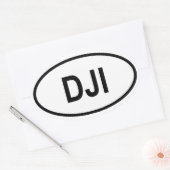 Sticker Ovale Djibouti "DJI" (Enveloppe)