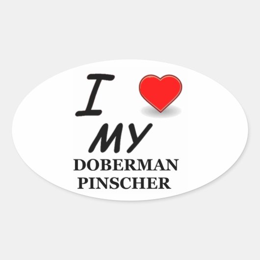 Sticker Ovale doberman pinscher (Devant)