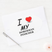 Sticker Ovale doberman pinscher (Enveloppe)