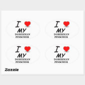 Sticker Ovale doberman pinscher (Feuille)