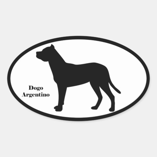 Sticker Ovale Dogo Argentino SIlhouette (Devant)