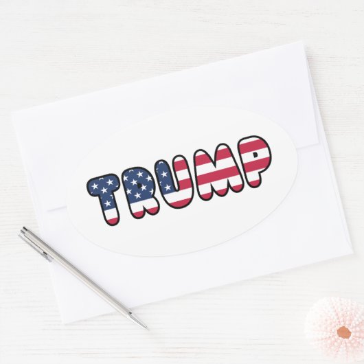 Sticker Ovale Donald Trump appuie les élections présidentielles (Enveloppe)