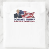 Sticker Ovale Donald Trump - Drapeau américain (Sac)