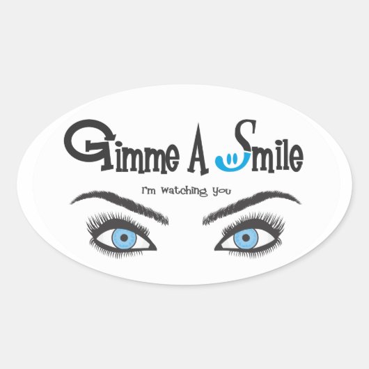 Sticker Ovale Donne Un Sourire (Devant)