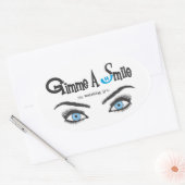 Sticker Ovale Donne Un Sourire (Enveloppe)