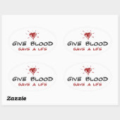 Sticker Ovale Donner Du Sang Sauver La Vie (Feuille)