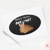 Sticker Ovale Don't Stress Meowt - Orange Cat Stress Me Out (Enveloppe)